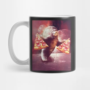 Funny Space Sloth With Pizza Mug